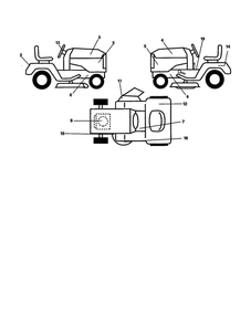 Decals Diagram and Parts List for GE1138 SN1138A Weed Eater Lawn Tractor